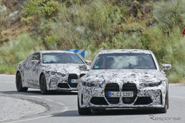 BMW M3セダン＆M4クーペ 新型プロトタイプを同時スクープ！巨大グリルの威圧感を見よ 画像