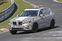 BMW X3 次期型がニュルを走った…スポーツ性能大幅アップ 画像