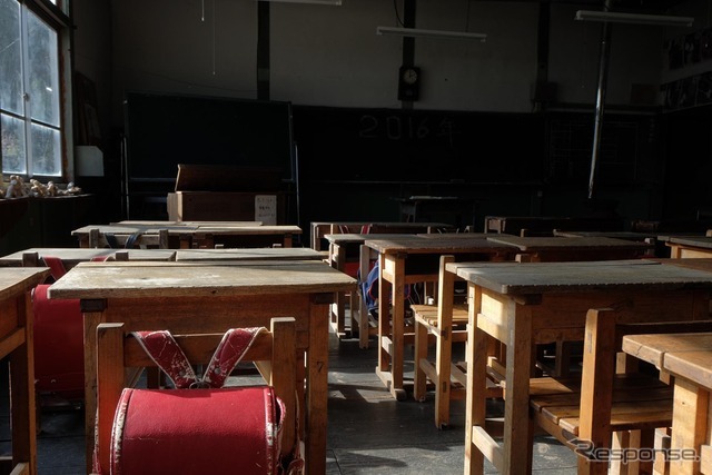 旧木澤小学校の教室。
