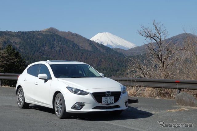 旅も終わりに近づいた箱根で富士山をバックに記念撮影。