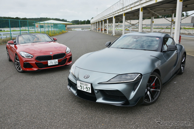 トヨタ スープラ 新型（右）とBMW Z4（左）をサーキットで比較試乗！