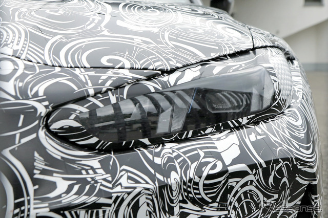 BMW M3ツーリング 改良新型プロトタイプのヘッドライト（スクープ写真）