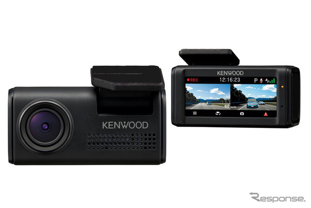 JVCケンウッドの前後2カメラドライブレコーダー「DRV-R40W」