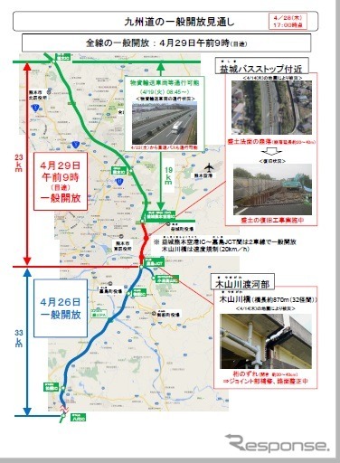 九州自動車道の復旧