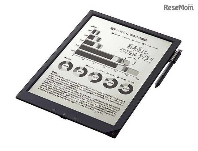電子ペーパーを採用した製品の例（ソニー製「DPT-S1」）