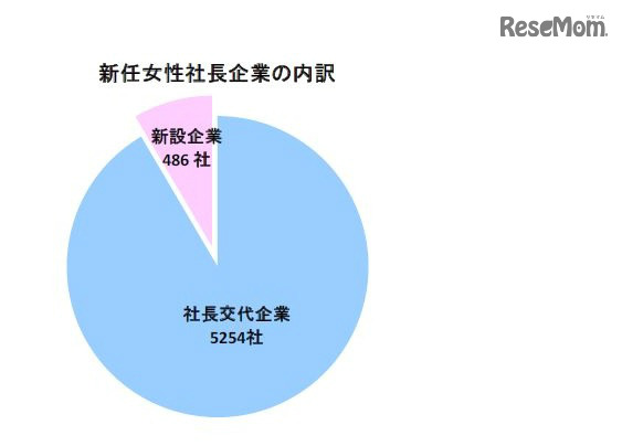 新任女性社長企業の内訳