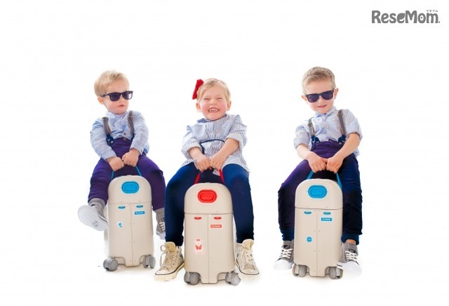 ライドオンも、スーツケースとしても　子ども用ライドオンスーツケースJetKids BedBox　利用イメージ