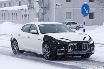 マセラティ ギブリ改良新型、ウィンターテストで見えた新デザイン！ 画像