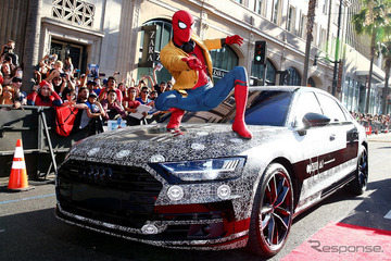 アウディ A8 新型、スパイダーマンとともに現る 画像