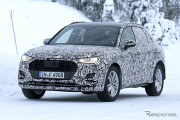 アウディ Q3、次期型ボディほぼ丸見え！前後ライト形状もくっきりと 画像