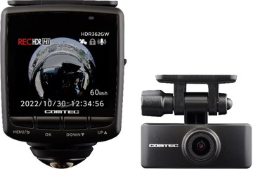 コムテックから前後ナイトビジョン機能を搭載した360°カメラ+リヤカメラのコンパクトモデル・ドライブレコーダー「HDR362GW」が新発売 画像