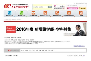 【大学受験2016】大学・短大の学部・学科の新増設特集（10/30時点） 画像