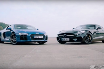【動画】533馬力アウディR8にメルセデス最新GT Sがドラッグレースで挑む！ 画像
