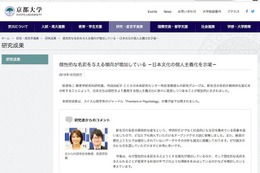 新生児の個性的な名前は日本文化の変容を反映、京大発表 画像