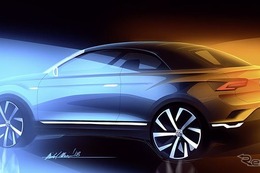 VWの最小SUV、『T-Roc』にカブリオレ設定へ…ティザースケッチ 画像