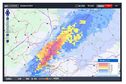 パスコ、動態管理サービスに気象・震度・通行実績情報を実装 画像