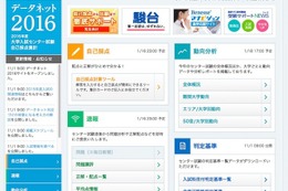 【センター試験2016】速報や難関大動向分析も…「データネット2016」11/1公開 画像