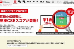 過去の英検成績を「英検CSE2.0スコア」に換算、新システムスタート 画像