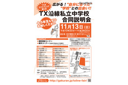 【中学受験】TX沿線22校が参加、私立中学校合同説明会11/13 画像