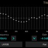 クラリオン・フルデジタルサウンドのプロセッサーの、「イコライザー」調整画面。