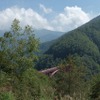 奥秩父山系への登山道付近から滝川渓谷を一望。標高約1000m。