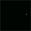 「はやぶさ2」の光学航法望遠カメラが撮影した月と地球　（c） JAXA