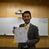 生徒たちからのお祝いメッセージ（2015.12.14工学院大学総合企画部広報課提供）