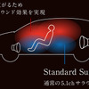 『DIATONE SURROUND』の効果のイメージ（赤い部分）。