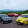 VW ゴルフ 新型。右から「Style」「Active」「R-Line」