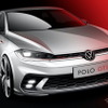 VW ポロ GTI 改良新型のティザースケッチ