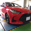 テイン フレックスZ　トヨタ・ヤリスハイブリッド装着例（フロント 45mmダウン / リア 40mmダウン）
