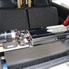 キャパシターなどの電源強化系パーツも空いたスペースにうまくレイアウトしてムダのないインストールを実践する。