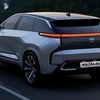 トヨタの新型3列SUV、予想CG。デジタルアウターミラー仕様