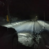 山形の川西から福島の喜多方への抜け道を走行中。路上積雪深は場所によっては20cmを越え、ラッセルを要することもしばしばだった