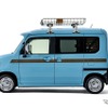 ダムドの「トラックミラー for N-VAN」と「ルーフバイザー for N-VAN」装着車両