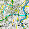 付属の1/20万 日本全国地図はこんな感じだ。水色のラインは移動軌跡。