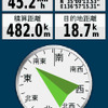 もう一つの本機の特徴である電子コンパス。コンパスのほかに4つのデータを同時に表示することができる。