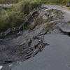 熊本地震で崩落した道路