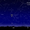ペルセウス座流星群2016年8月14日0時頃の東京の空のシミュレーション　(c) 国立天文台天文情報センター