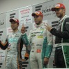 第1レースの予選トップ3。左から2位の石浦、ポールのロッテラー、3位のロシター。