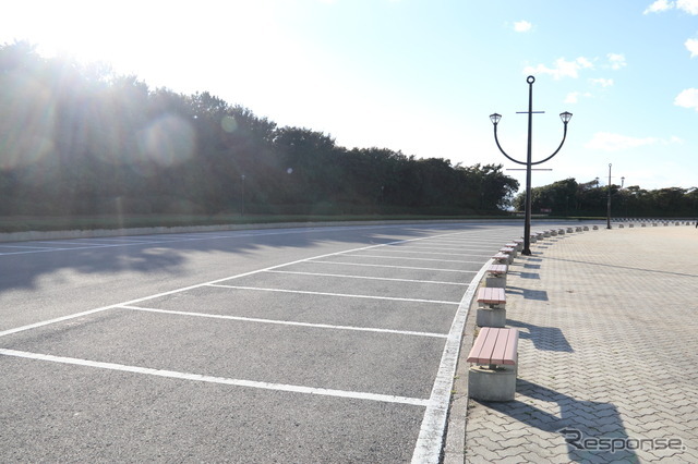同乗試乗会の会場に使われたZOZOマリンスタジアム外周路