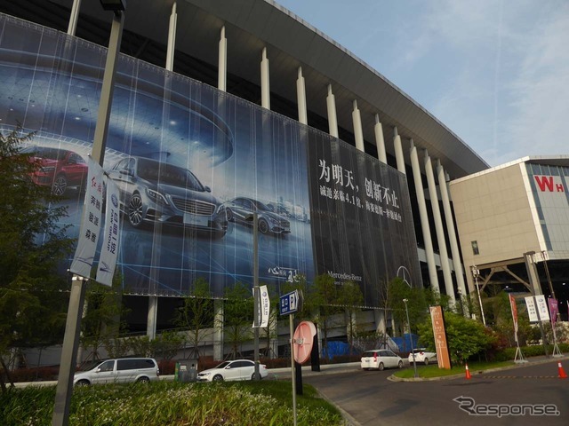 上海モーターショーの会場となる国家会展中心（National Exhabition and Convention Center）