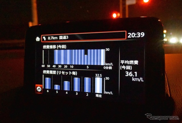 通常走行中は燃費が非常に良い。