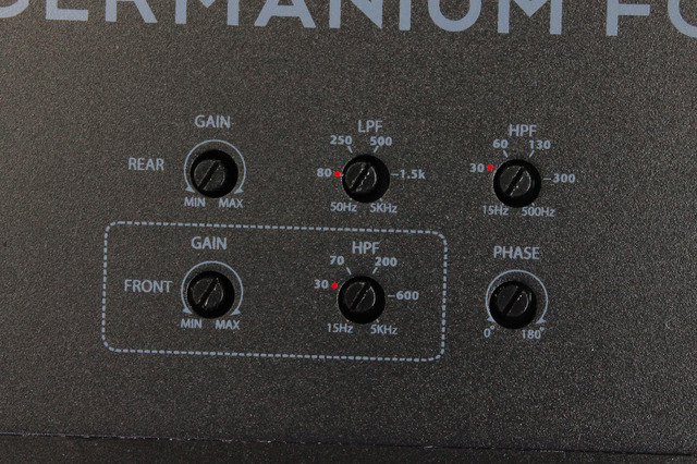 レインボウ・Germanium Fourの「クロスオーバー機能」の設定パネル。