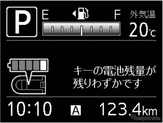 キーフリーシステム（キーフリー電池残量警告灯）