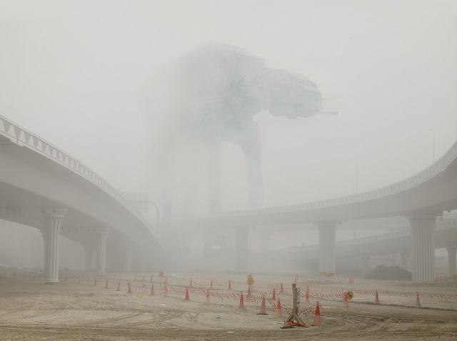 Dark Lens, AT-AT in Fog, Dubai, 2009 &copy; Cédric Delsaux