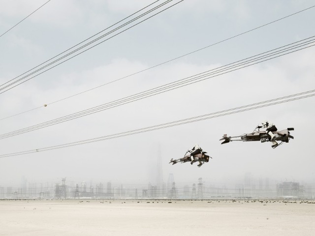 Dark Lens, Two Speeder Bikes, Dubai, 2009 &copy; Cédric Delsaux