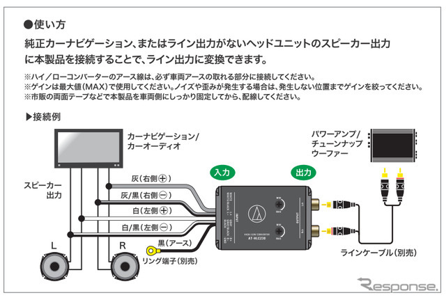 ハイ/ローコンバーター AT-HLC230 接続例