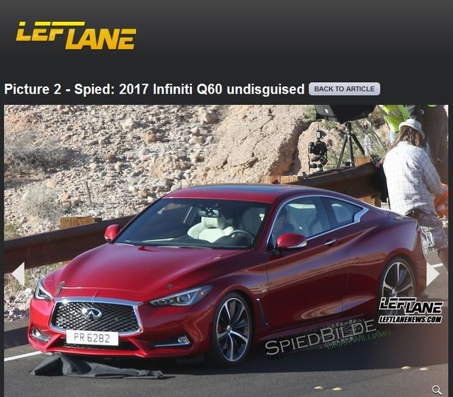 次期インフィニティ Q60（日産スカイラインクーペ）をスクープした米『LEFT LANE』