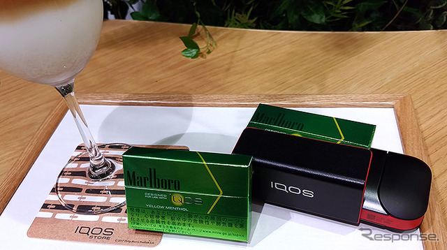 IQOS愛用者500万人突破記者発表＿IQOS「Motor Edition」や「イエローメンソール」（東京・銀座、2018年5月25日）